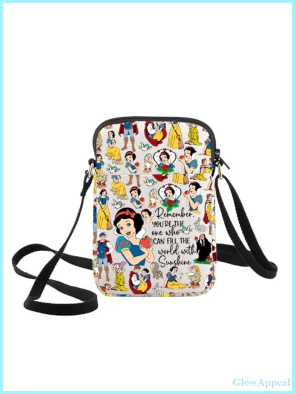 Canvas Crossbody Bag Water Resistant Zipper Travel